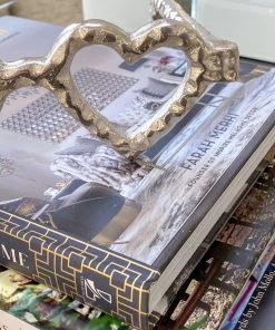 Inspire Me! Home Decor Silver Heart Eyes Glasses Decorative Sculpture