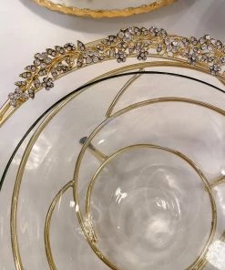 Inspire Me! Home Decor Jeweled Edge Bowl With Glass Insert (2 Colors)