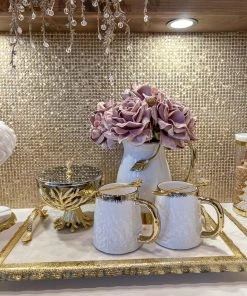 Inspire Me! Home Decor Glass Bowl On Gold Metal Branch Base With Lid