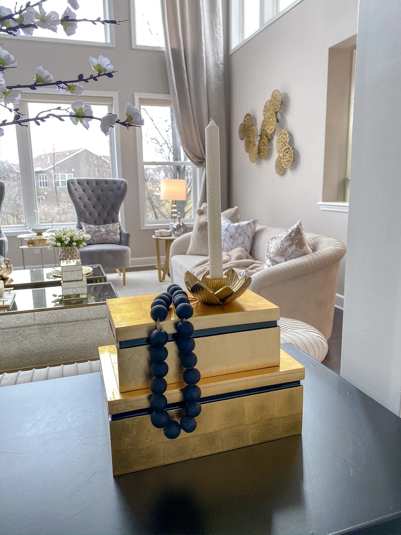 Inspire Me! Home Decor Gold Leaf Lacquer Decorative Box (2 Sizes)