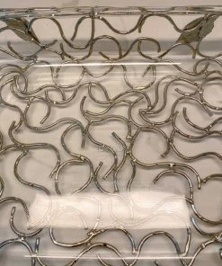 Inspire Me! Home Decor Rectangular Silver Handled Pyrex Holder With Leaf Design