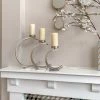 Inspire Me! Home Decor Silver Semi-Circle W/ Marble Top Candle Holder (3 Sizes)