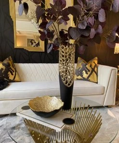 Inspire Me! Home Decor Gold And Matte Black Bowl W/ Textured Finish