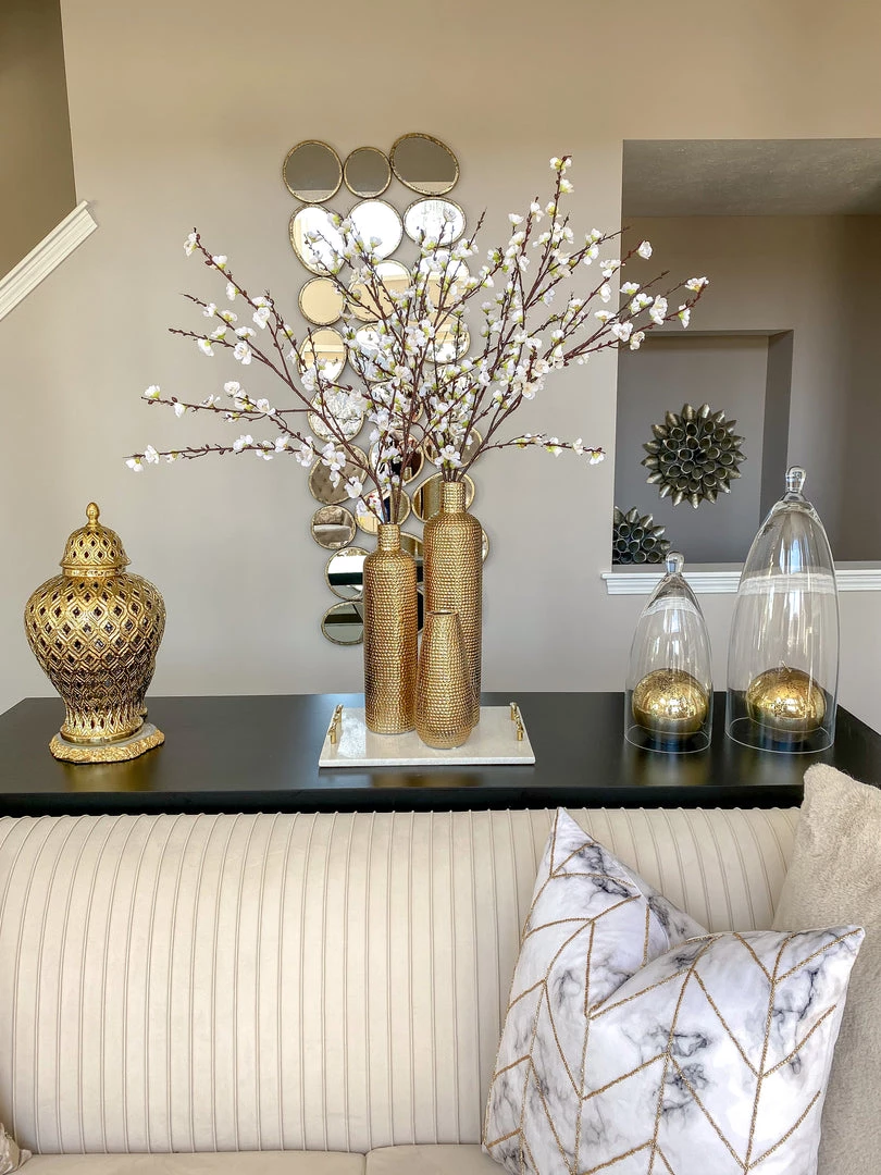 Inspire Me! Home Decor Gold Textured Ceramic Bottle Vases (2 Sizes)