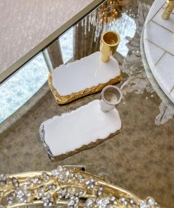 Inspire Me! Home Decor White Enameled Metal Candle Holder (2 Colors)