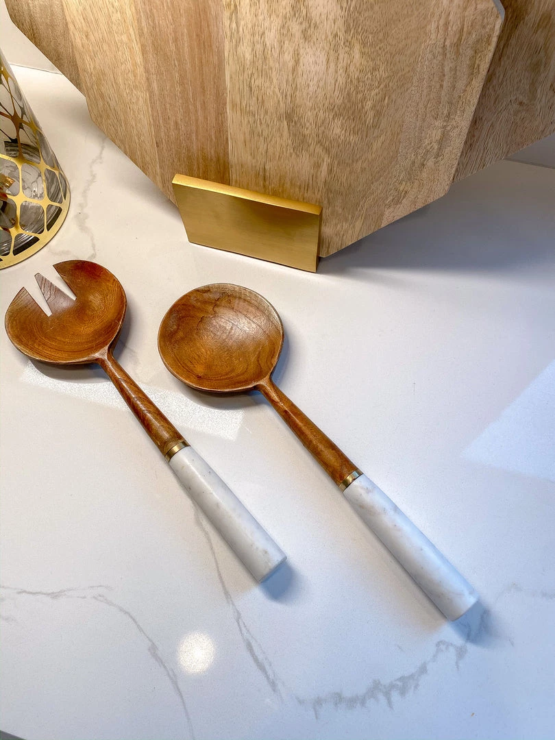 Inspire Me! Home Decor Wood Servers W/ Marble Handle KITCHEN