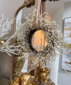 Inspire Me! Home Decor Metallic Pearl Wreath