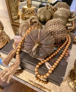 Inspire Me! Home Decor Antique Gold Resin Pumpkin (3 Styles)