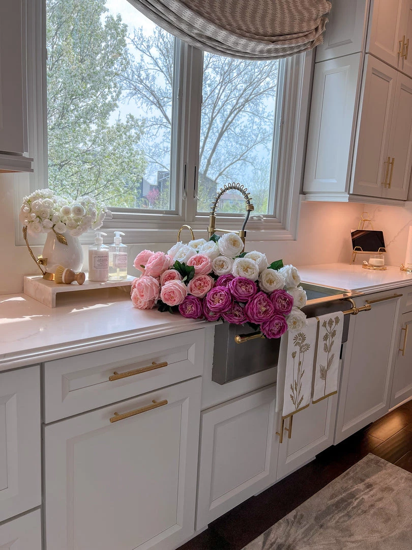 Inspire Me! Home Decor Real Touch Austin Rose (4 Colors) Floral Stems