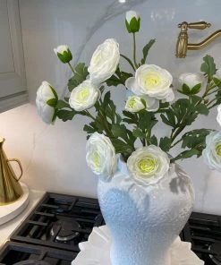 Inspire Me! Home Decor White Real-Touch Triple Bloom Stem