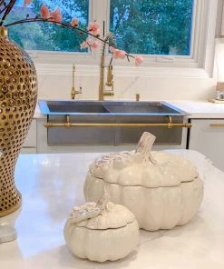 Inspire Me! Home Decor Dolomite Pumpkin Collection ( 3 Sizes And Shapes Available ) KITCHEN