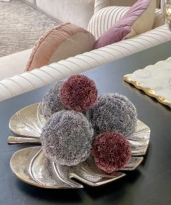 Inspire Me! Home Decor Silver Metallic Floral Orb