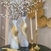 Inspire Me! Home Decor Gold And White Twisted Vase (2 Sizes)