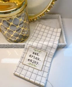 Inspire Me! Home Decor "Eat, Drink, Enjoy" Patterned Kitchen Towel