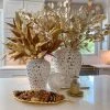 Inspire Me! Home Decor White Leaf Pattern Ginger Jar (2 Sizes)
