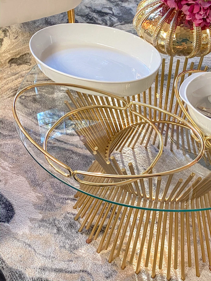 Inspire Me! Home Decor Oval Porcelain Serveware With Metal Base (2 Colors)