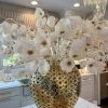 Inspire Me! Home Decor White And Gold Magnolia Stem
