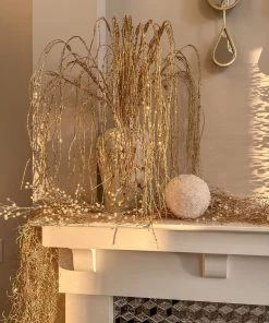 Inspire Me! Home Decor Gold Oversized Beaded White And Pearl Ornament (2 Sizes)