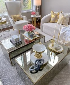 Inspire Me! Home Decor Charcoal Grey Marble Hexagon Coasters W/ Gold Edge