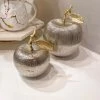 Inspire Me! Home Decor Silver And Gold Apple Shaped Snack Jar (2 Sizes)