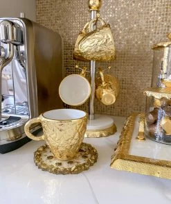 Inspire Me! Home Decor Coffee Mug Holder With Marble Base Gold