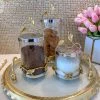 Inspire Me! Home Decor Hammered Glass Canister W/ Gold Leaf Lid (3 Sizes)