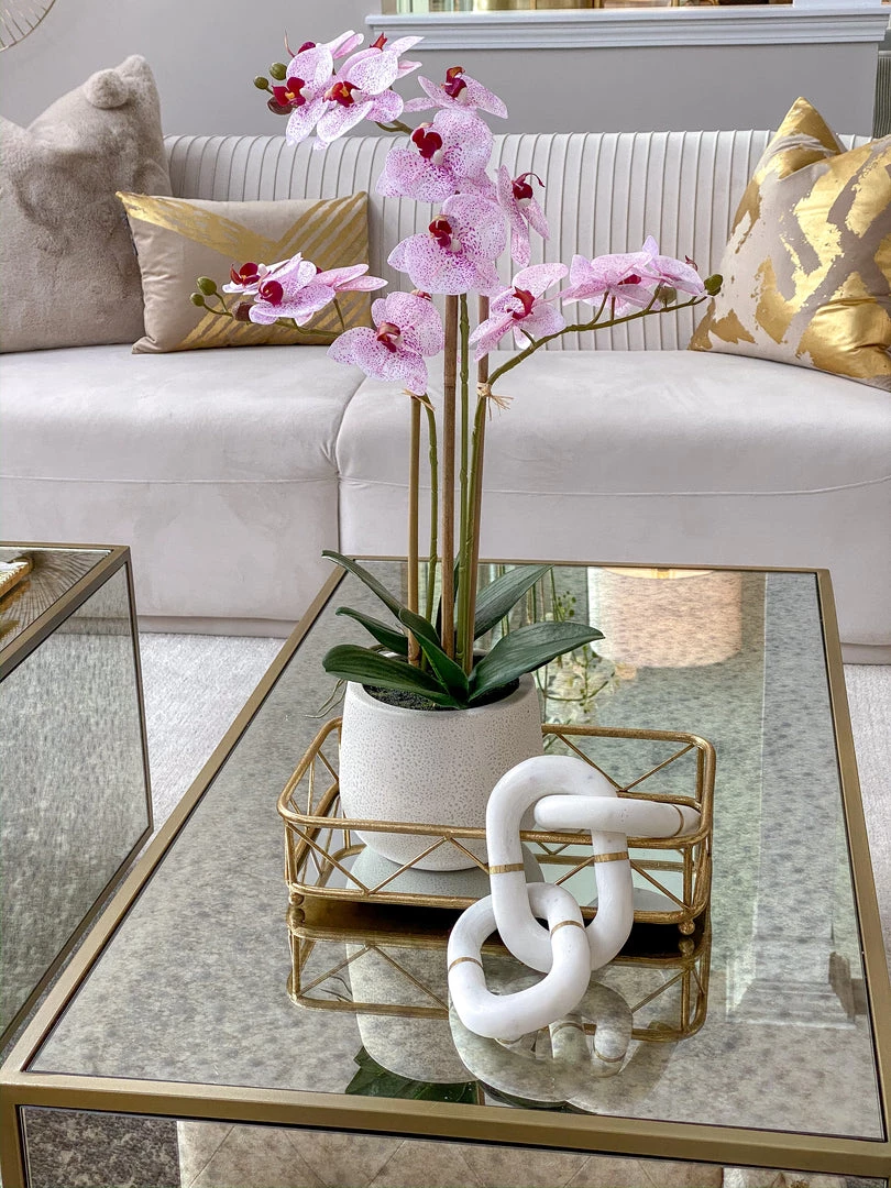 Inspire Me! Home Decor Pink Faux Orchid Potted Faux Plant