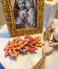 Inspire Me! Home Decor Multicolored Wood Leaf Coasters (Set Of 4)