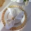 Inspire Me! Home Decor Gold Textured Ruffle Round Tray/Charger