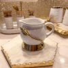 Inspire Me! Home Decor White And Gold Leaf Milk Dispenser