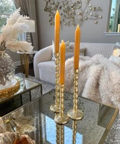 Inspire Me! Home Decor Set Of 4 Metallic Taper Candles (5 Colors)