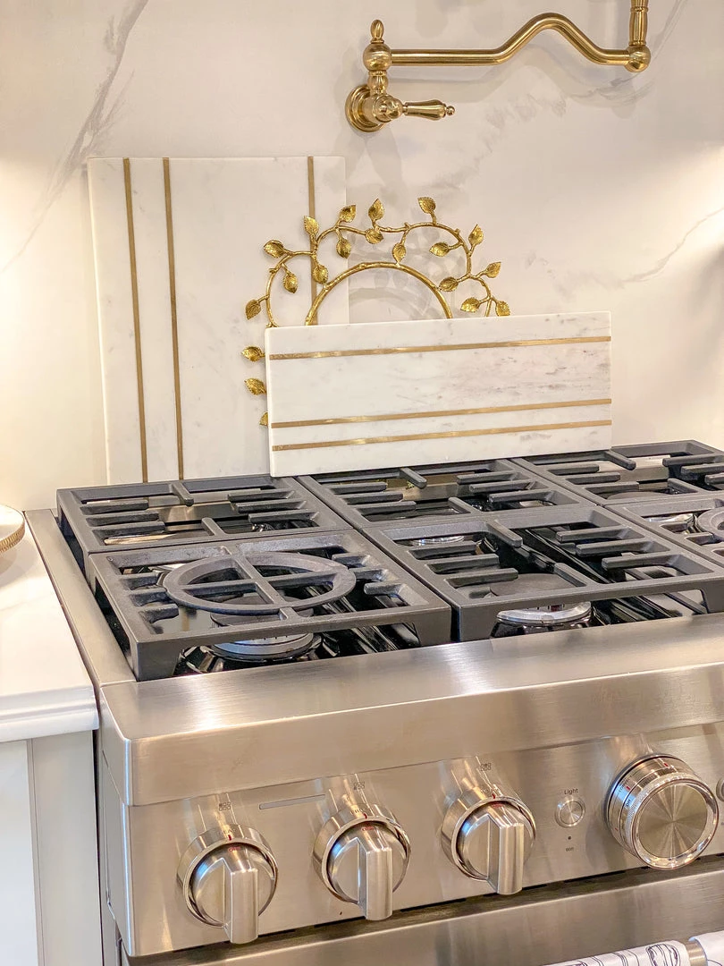 Inspire Me! Home Decor Large Marble Rectangle Tray With Gold Inlay