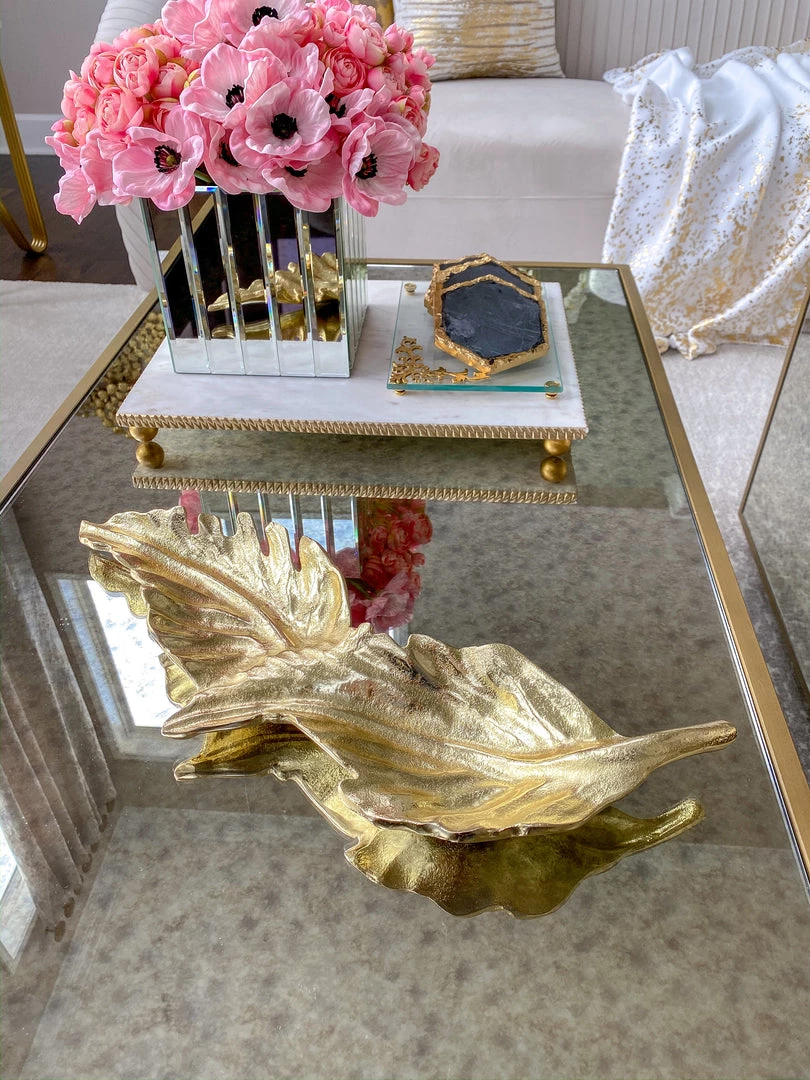 Inspire Me! Home Decor Double Metal Leaf Tray (2 Colors)
