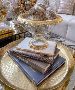 Inspire Me! Home Decor Small Marble Metallic Edged Tray