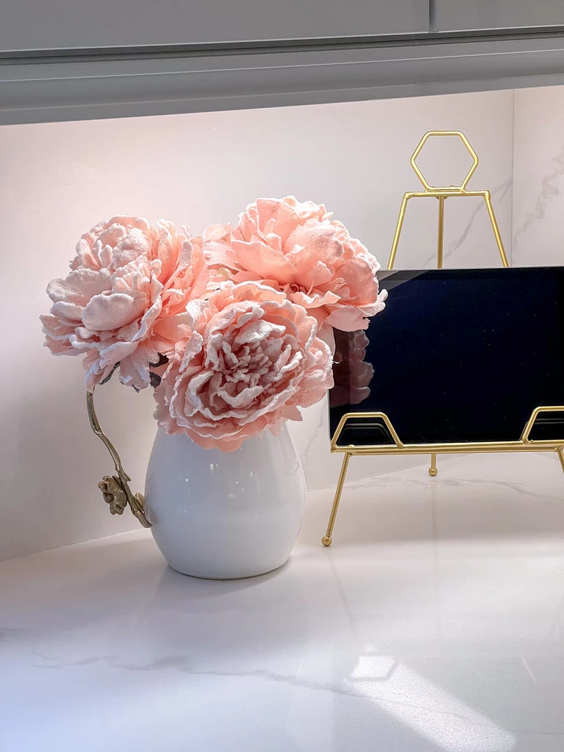 Inspire Me! Home Decor 28" Snow Sprinkled Peony Stem Pink