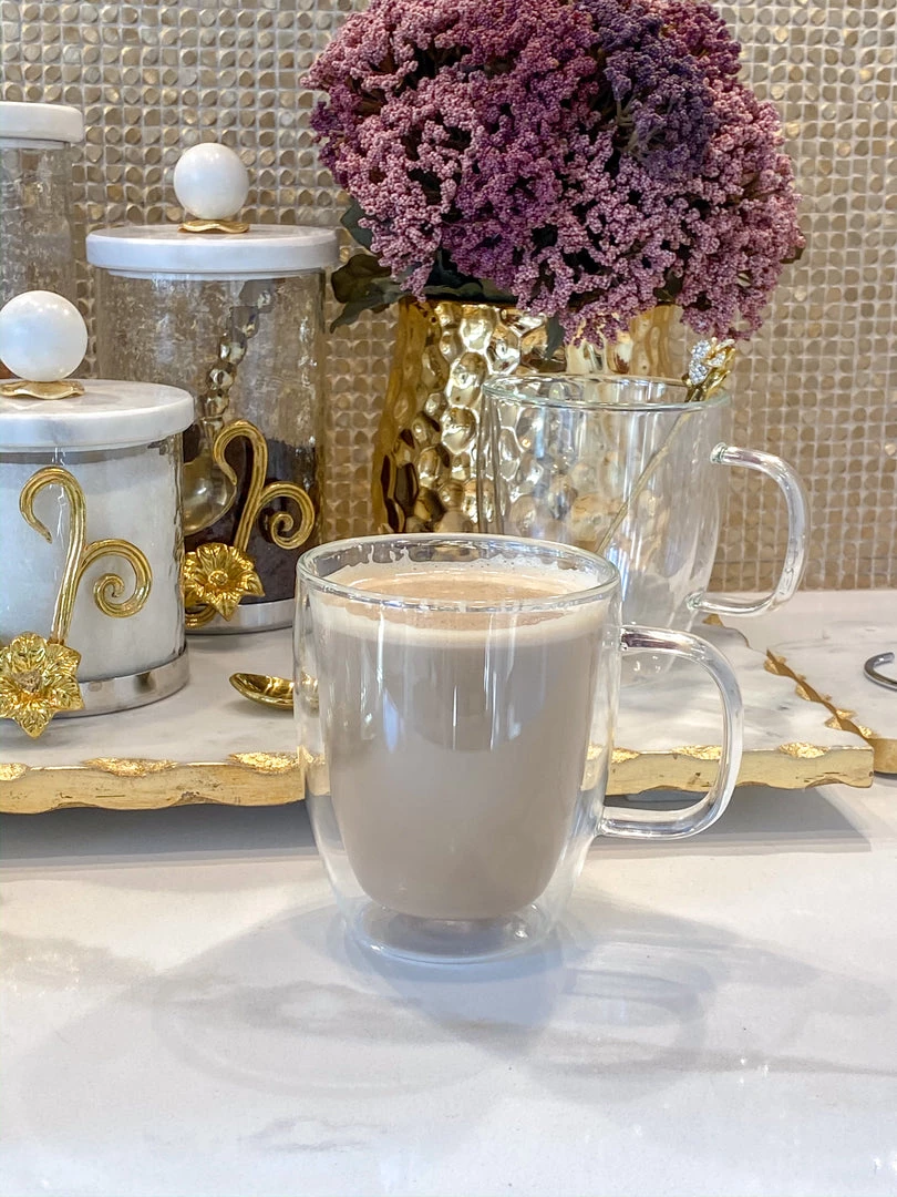 Inspire Me! Home Decor KITCHEN 16 Oz Double Wall Glass Coffee Mug With Handle