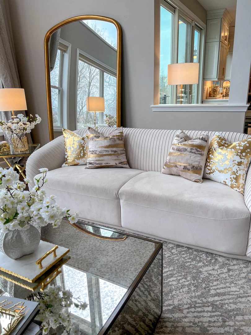 Cloud9d PILLOWS, RUGS, & THROWS Elise Ivory Gold Pillow - 20" X 20"