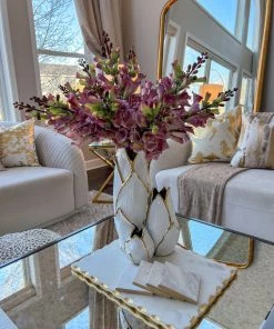 Inspire Me! Home Decor White & Gold Cluster Vase