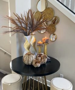 Inspire Me! Home Decor Beige Velvet Feather Pumpkins (3 Sizes) SEASONAL