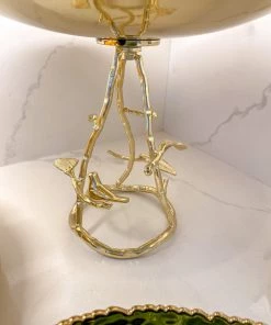 Inspire Me! Home Decor Gold Bowl On Leaf Base