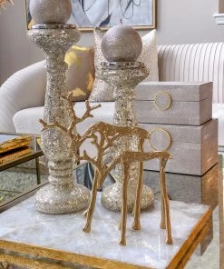 Inspire Me! Home Decor Gold Metal Reindeer (2 Sizes)