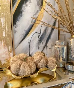 Inspire Me! Home Decor SEASONAL Beige Fringe Pumpkin (3 Sizes)