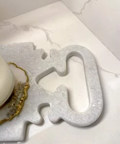 Inspire Me! Home Decor KITCHEN Intricate Detail Marble Scroll Tray