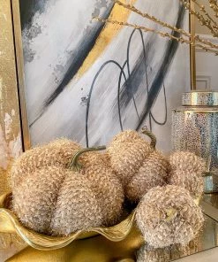 Inspire Me! Home Decor SEASONAL Beige Fringe Pumpkin (3 Sizes)