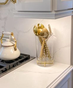 Inspire Me! Home Decor Glass Vase With Gold Base