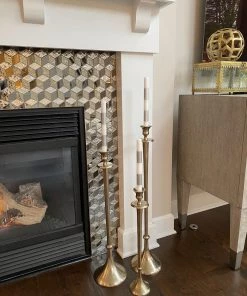 Inspire Me! Home Decor Silver Band Taper Candles (Set Of 6)