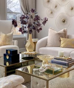 Inspire Me! Home Decor Gold Circle Mirror Tray W/ Circle Feet