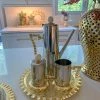 Inspire Me! Home Decor Gold Textured Ruffle Coffee/Tea Set Collection (4 Items Sold Individually)