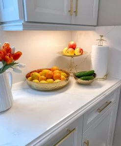 Inspire Me! Home Decor Gold Bowl On Leaf Base