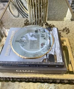 Inspire Me! Home Decor Glass Plate With Gold Border